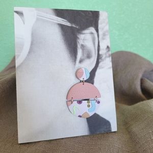 Handmade Polymer Earrings Pastel Retro Statement